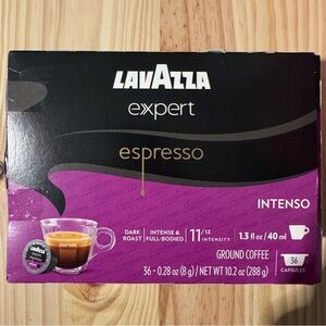Lavazza Expert Espresso Intenso Coffee Capsules 36 Count Dark Roast